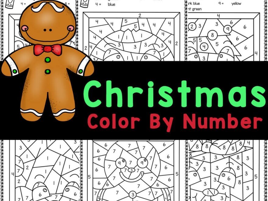 FREE Printable Christmas Color By Number Worksheets