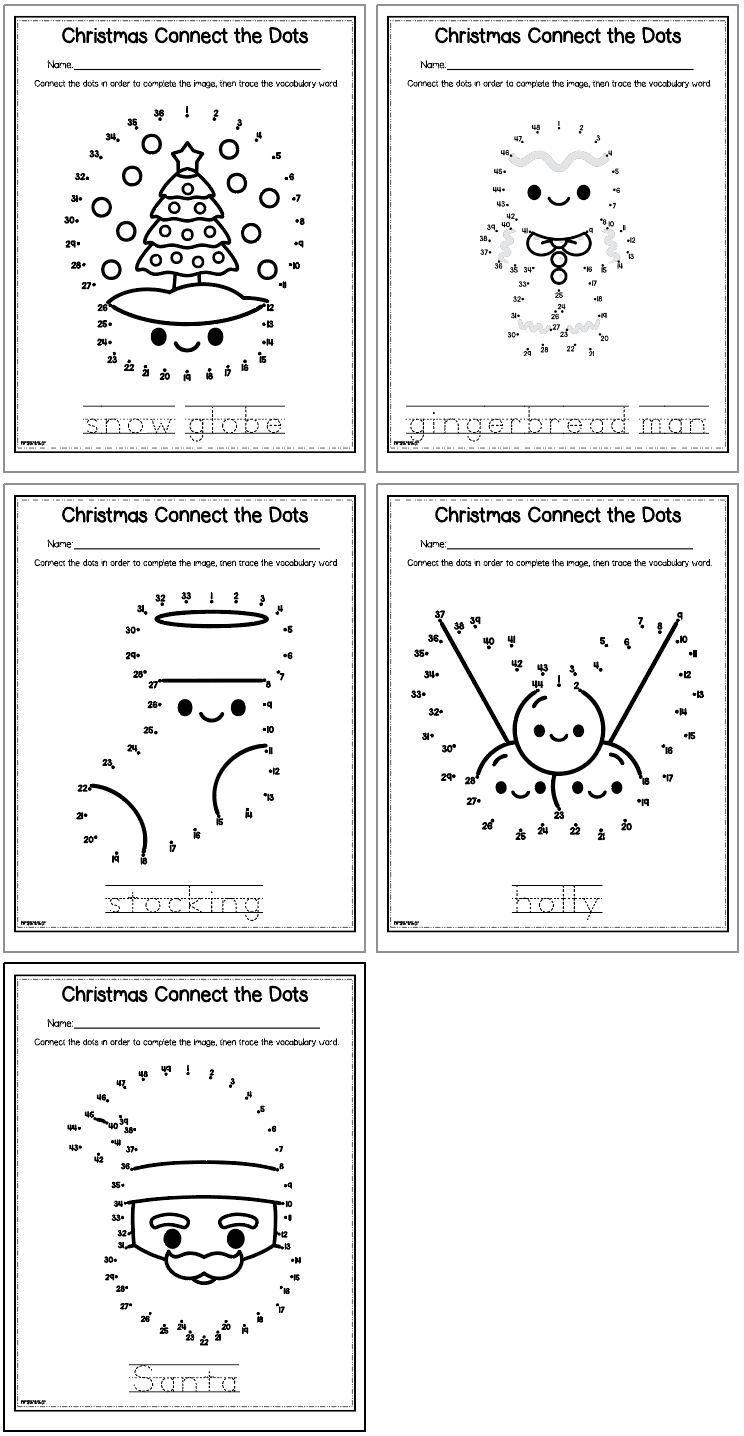 Free Printable Christmas Dot To Dot Worksheets The Artisan Life