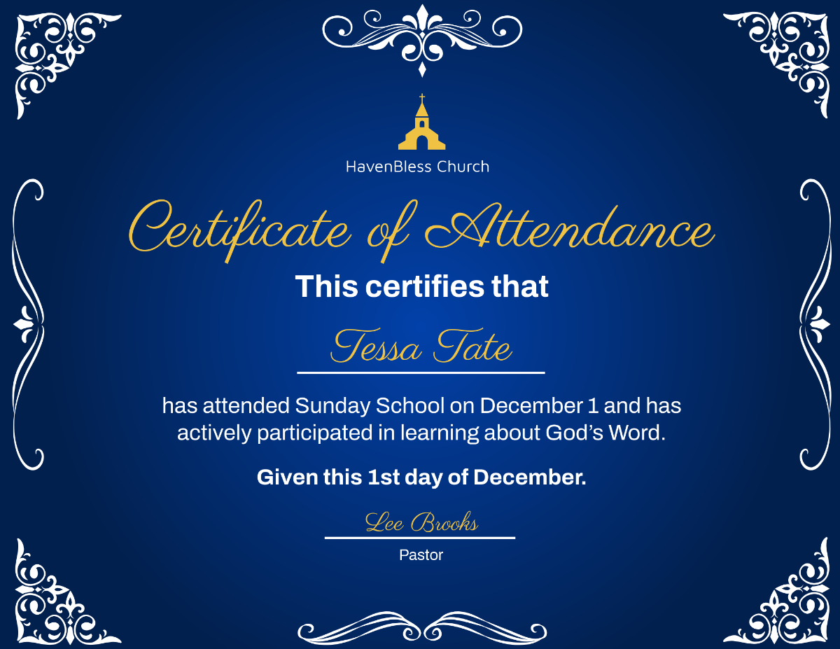 Free Printable Church Certificate Templates To Customize Online