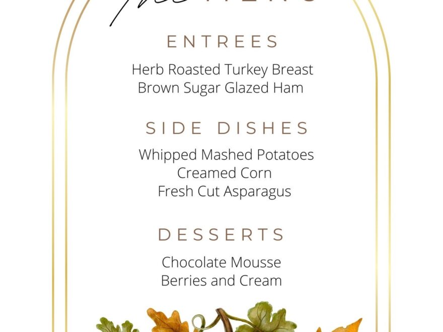 Free Printable Customizable Thanksgiving Menu Templates Canva