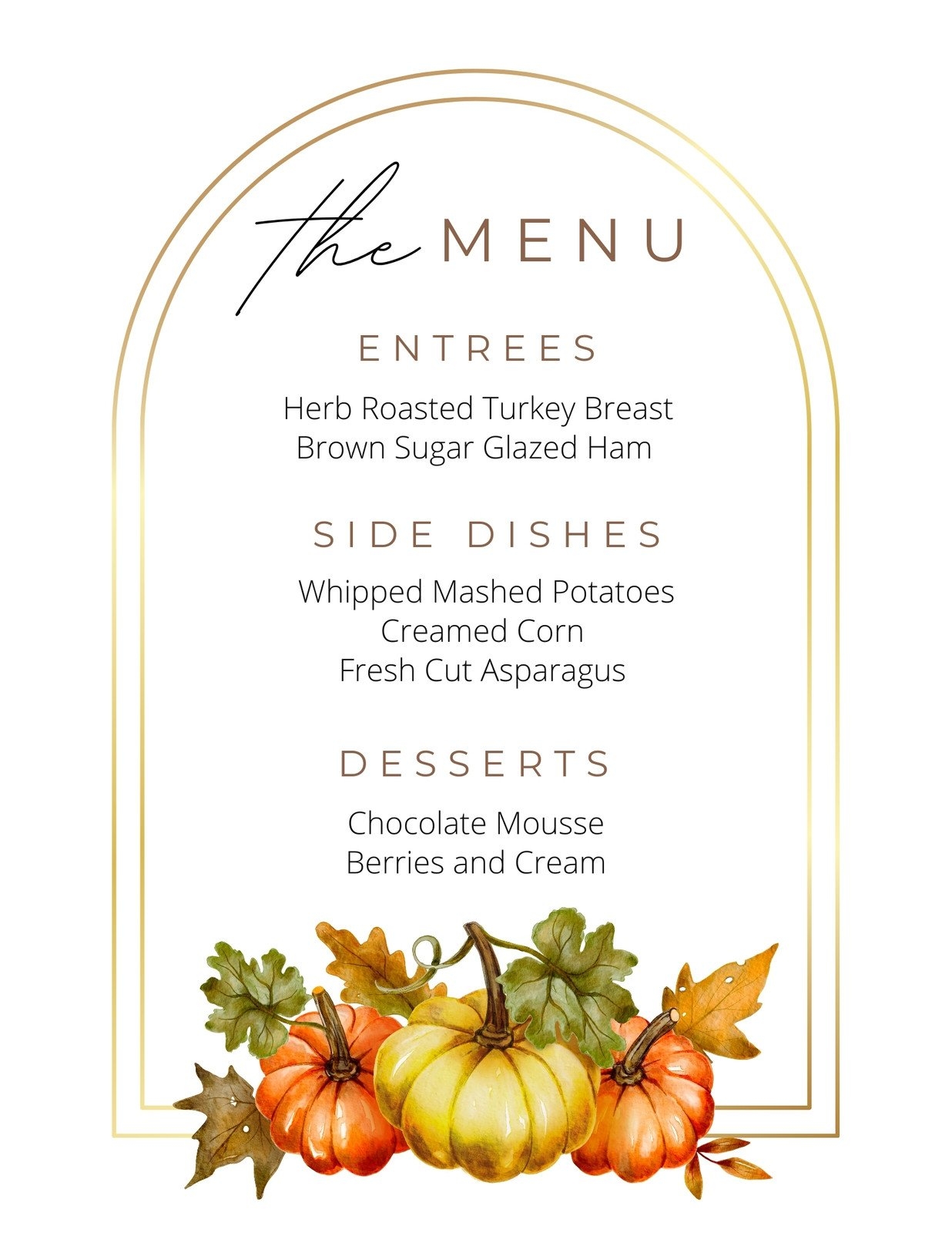 Free Printable Customizable Thanksgiving Menu Templates Canva