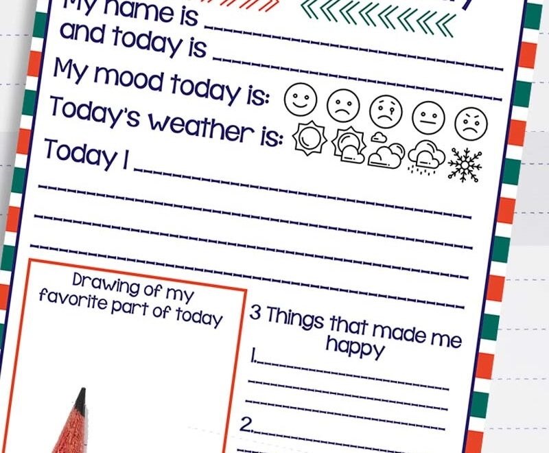 Free Printable Daily Writing Journal For Kids Sunny Day Family