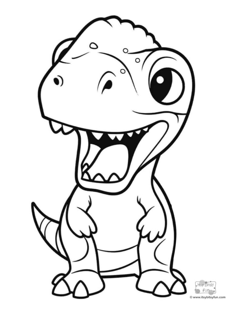 Free Printable Cute Dinosaur Coloring Pages