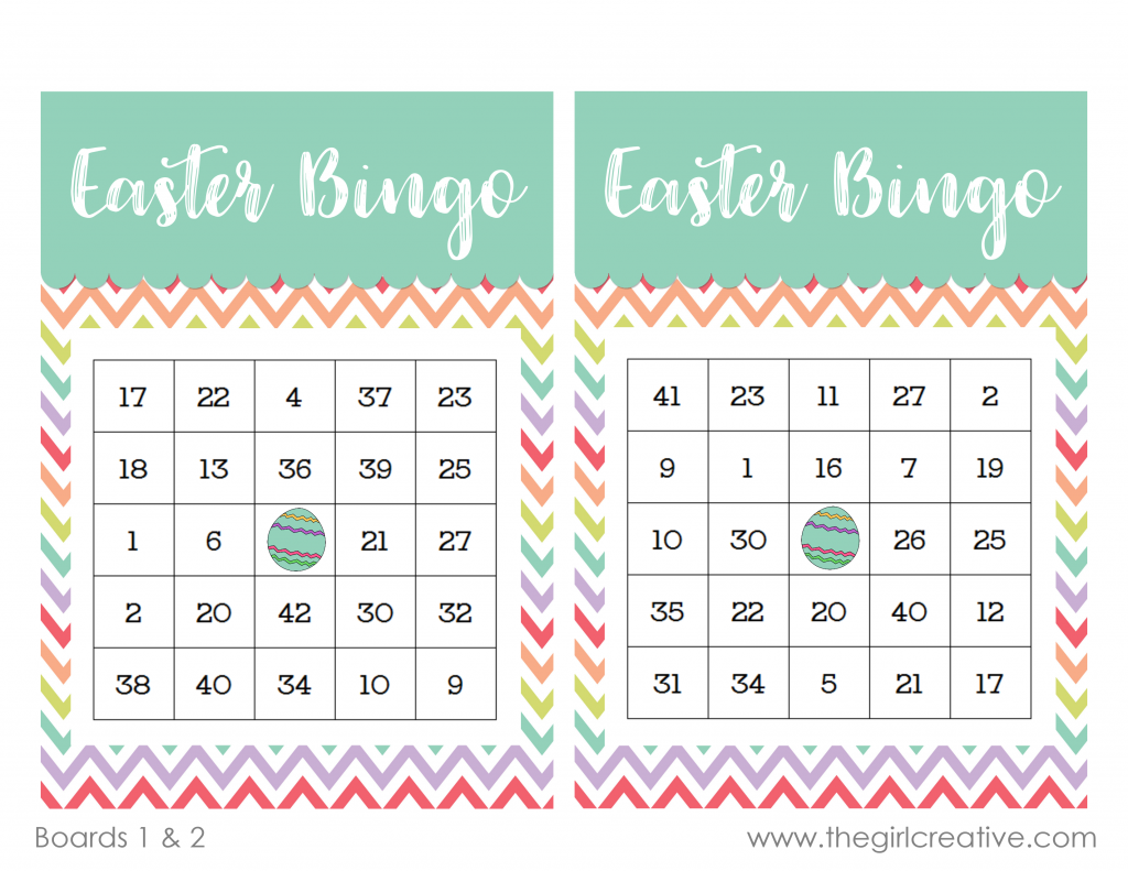 FREE PRINTABLE EASTER BINGO GAME The Girl Creative