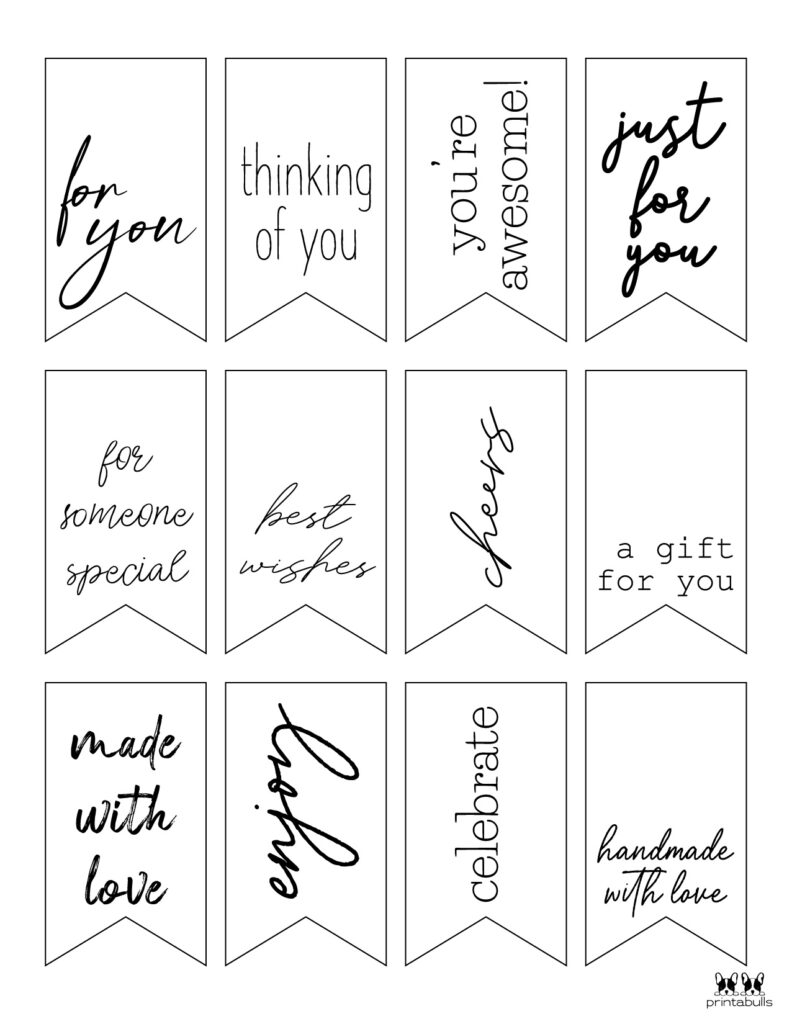 Printable Gift Tags Black And White