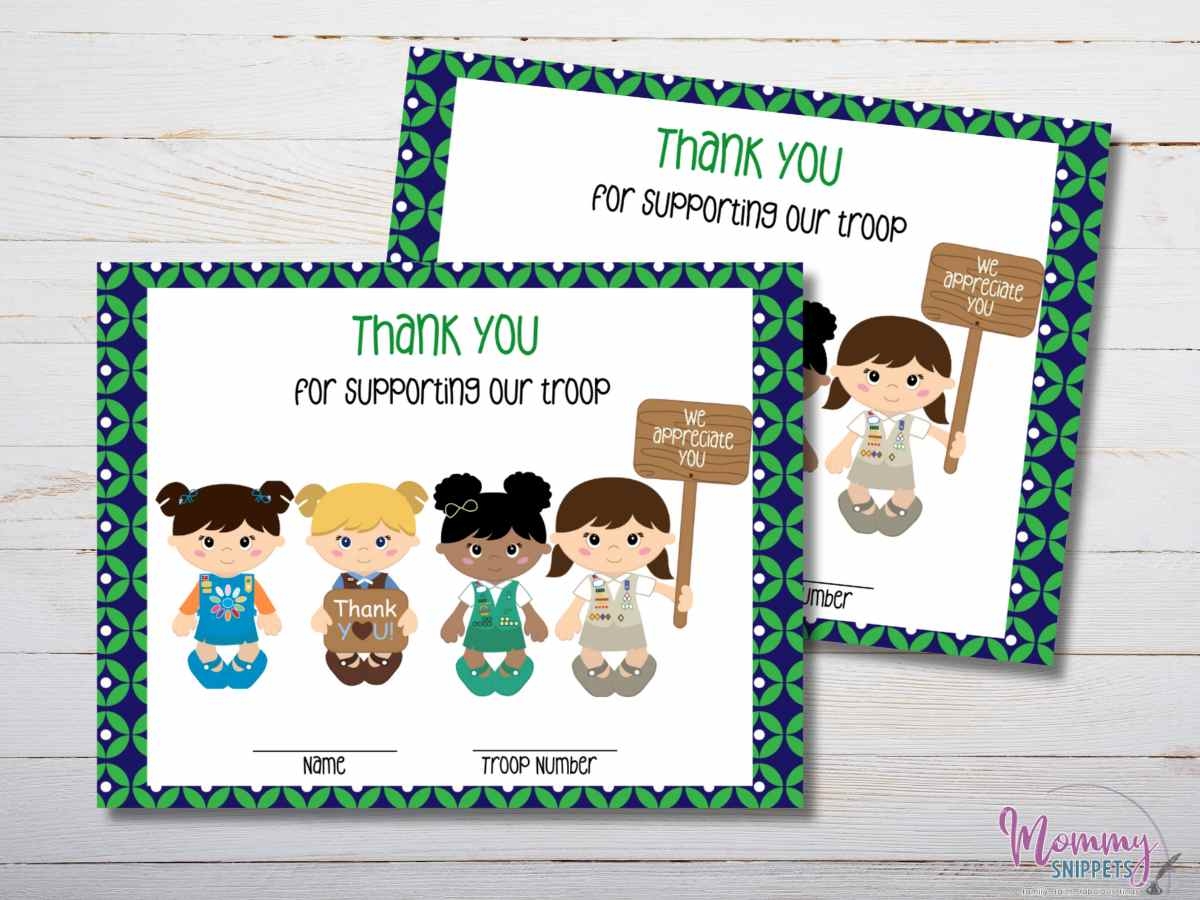 Free Printable Girl Scout Thank You Cards Mommy Snippets