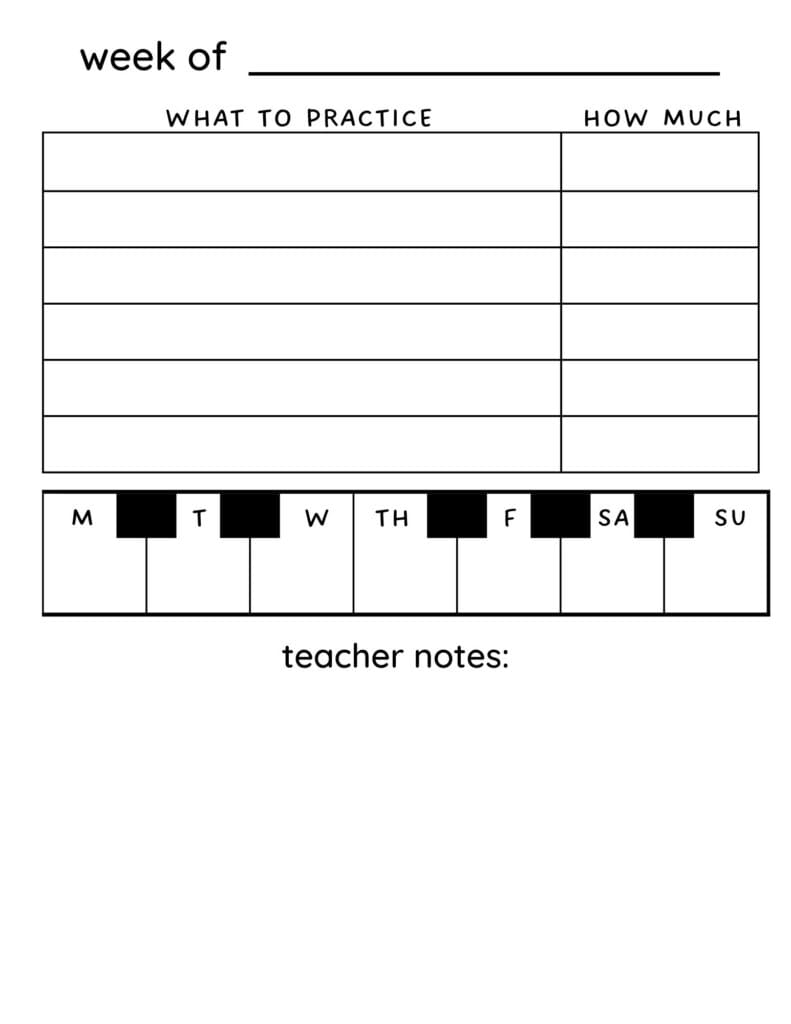 Free Printable Piano Practice Tracking Charts Saving Talents