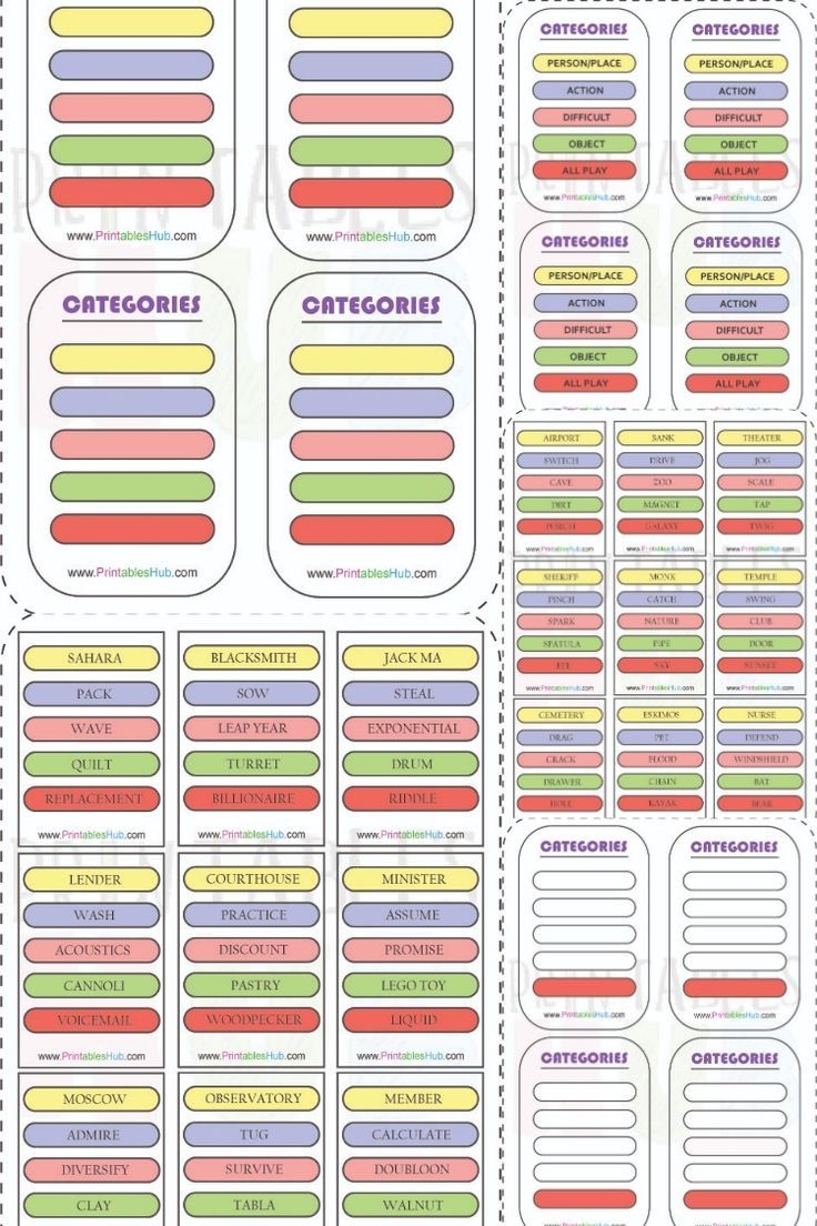 Printable Win Lose Or Draw Cards