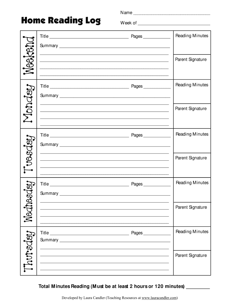 Free Printable Reading Log With Summary Fill Out Sign Online DocHub