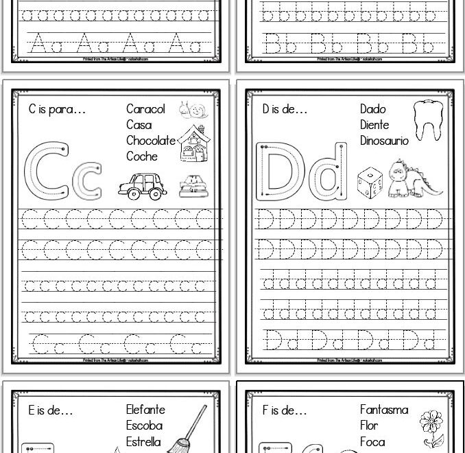 Free Printable Spanish Alphabet Tracing Worksheets