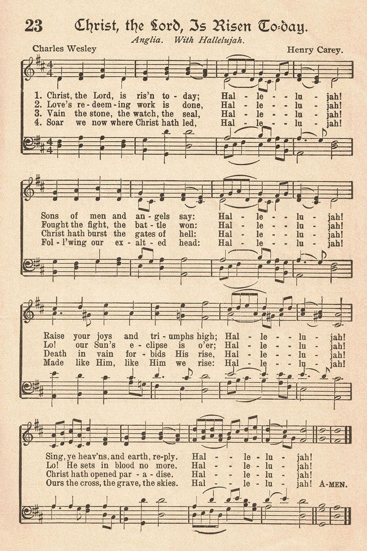 Free Printable Vintage Hymns For Easter