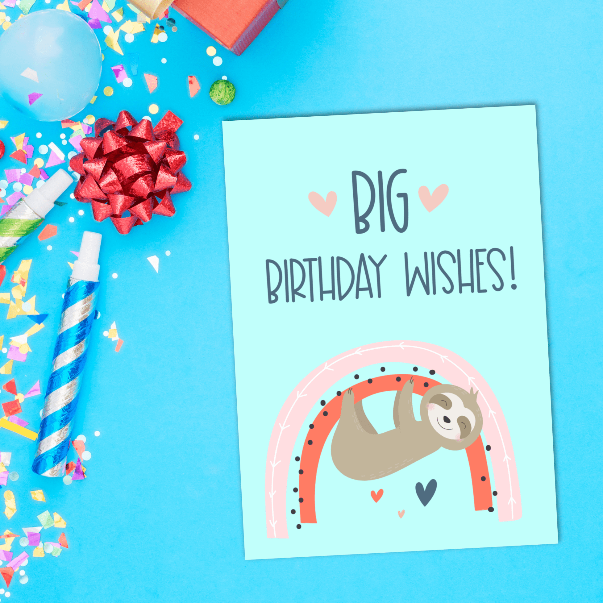 Free Sloth Birthday Card Sloth Greeting Card Printables