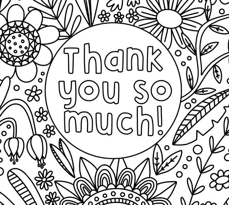 Free Thank You Coloring Pages Printable And Fun