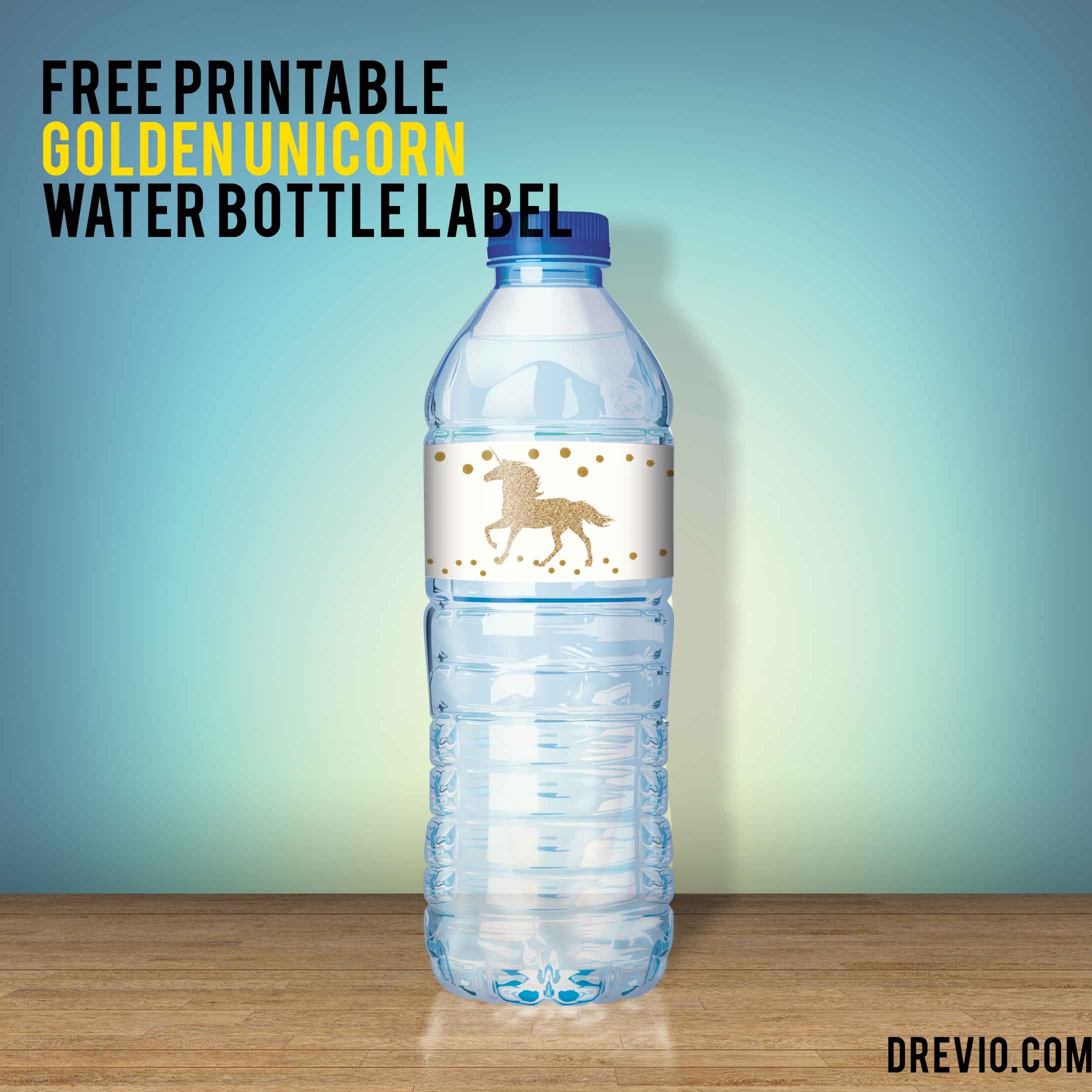 FREE Unicorn Water Bottle Label Printable