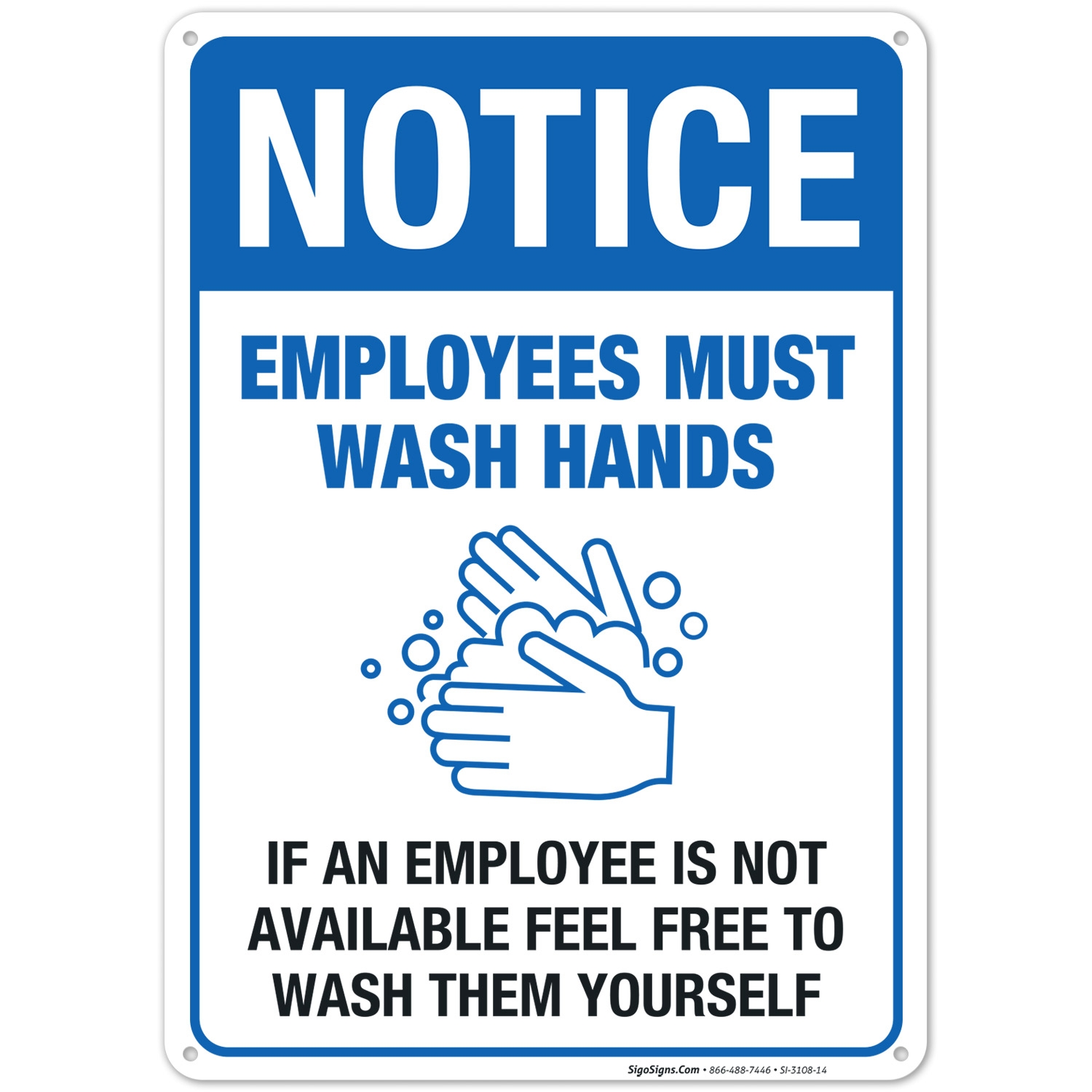 Employees Must Wash Hands Sign Free Printable