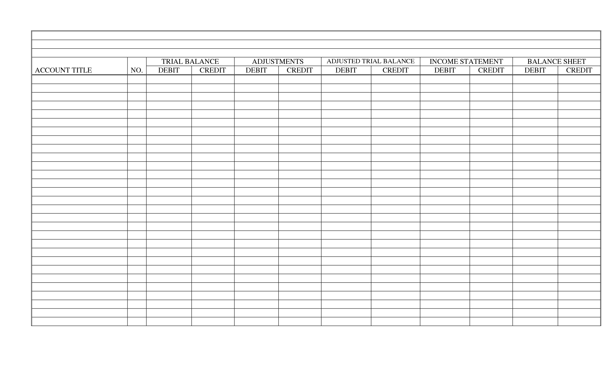 General Ledger Sheet Template Double Entry Bookkeeping Worksheets Library