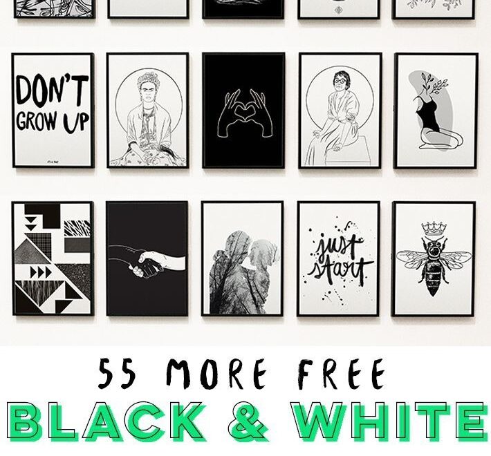 Get These 55 Free Black White Art Printables At Fox Hazel