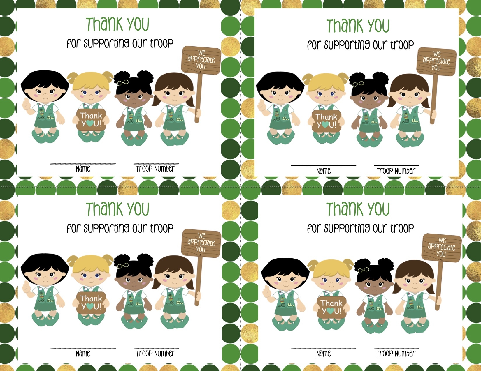 Girl Scout Cookie Thank You Notes Printable Free