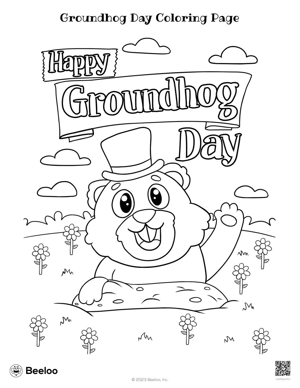 Groundhog Day Coloring Pages Free Printable