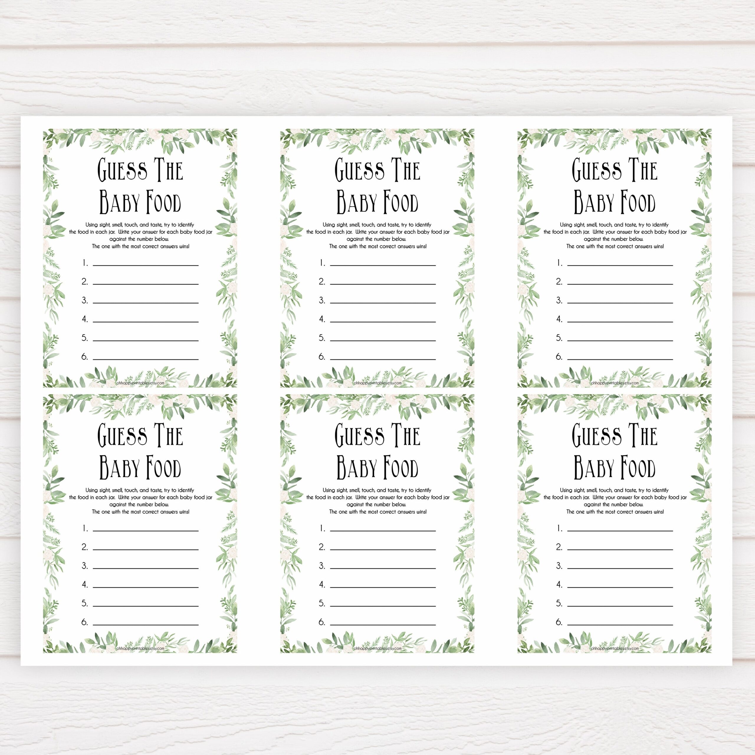 Guess The Baby Food Game Free Printable Sales