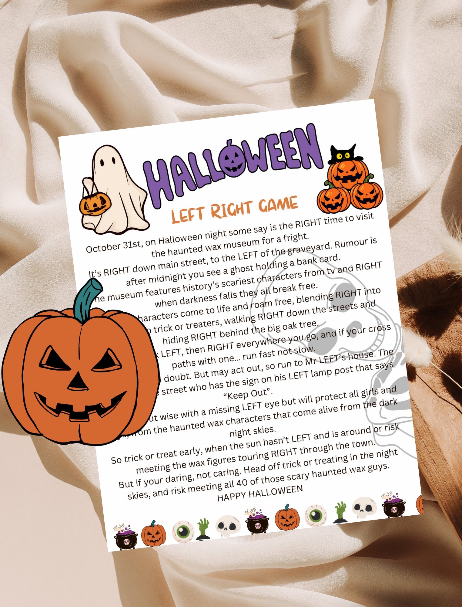 Halloween Left Right Game Halloween Pass The Prize Right Left Game Party Pass Game Happy Halloween Game Groups Adults Kids Printable Etsy