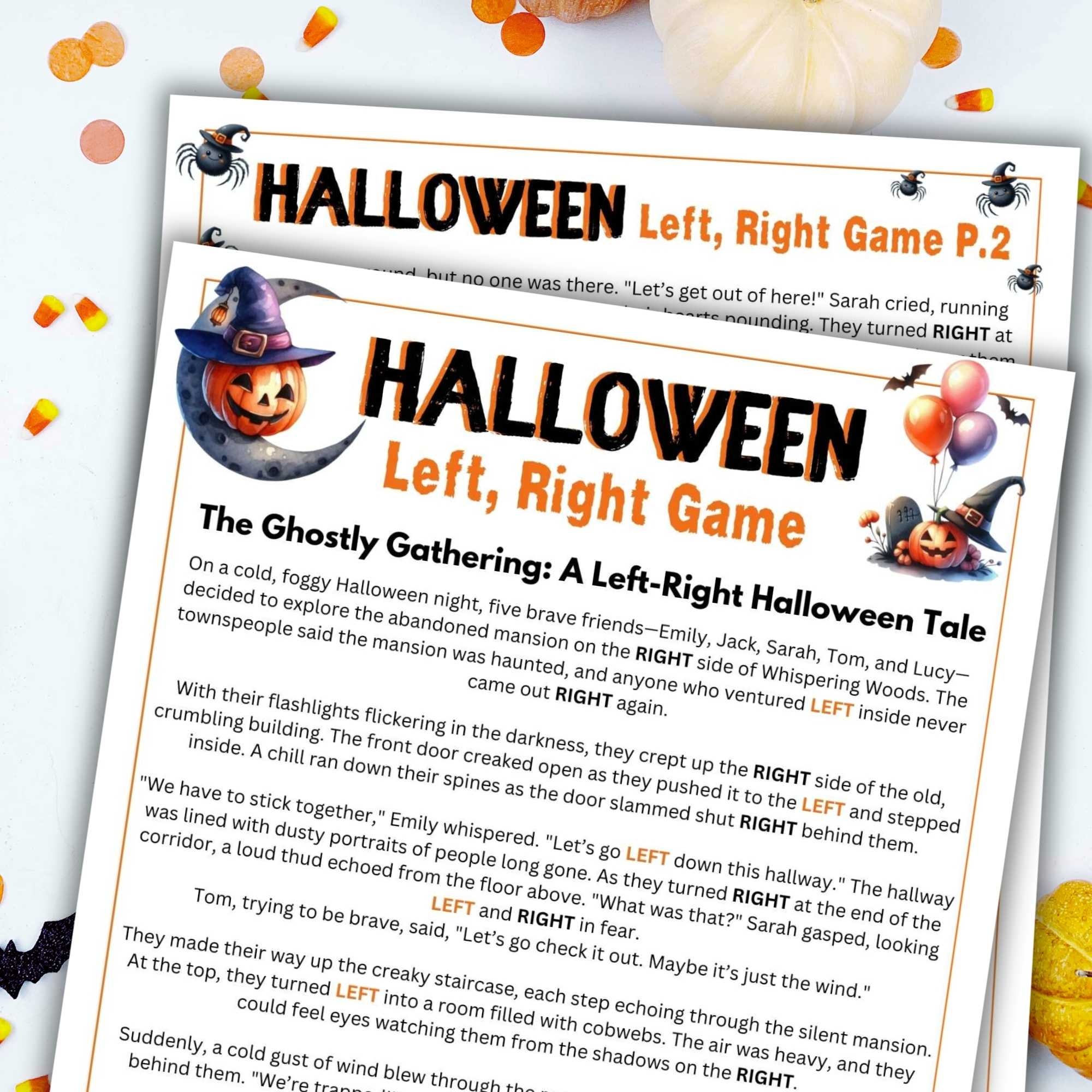 Free Printable Halloween Left Right Game