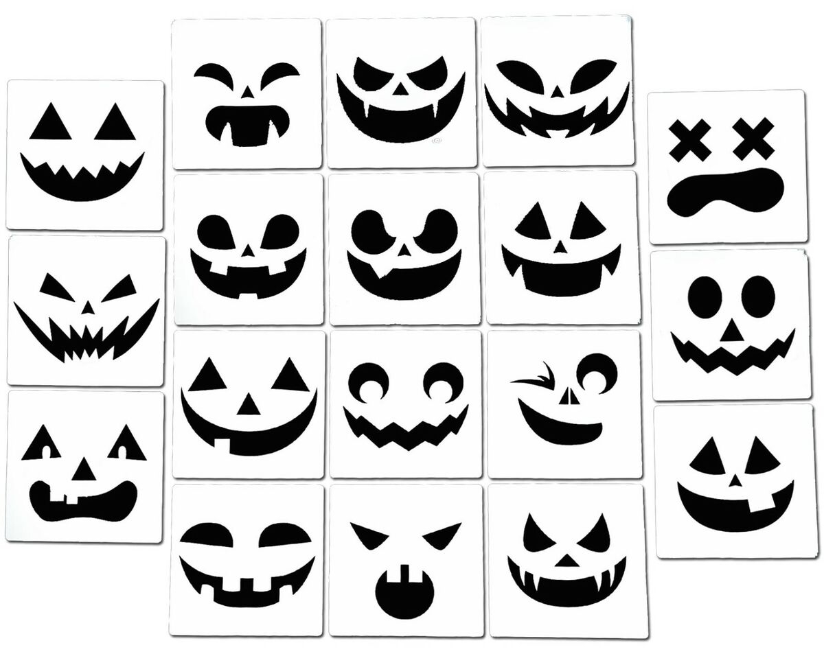 Halloween Pumpkin Stencils Jack O Lantern Airbrush Spray Painting 18 PCS EBay