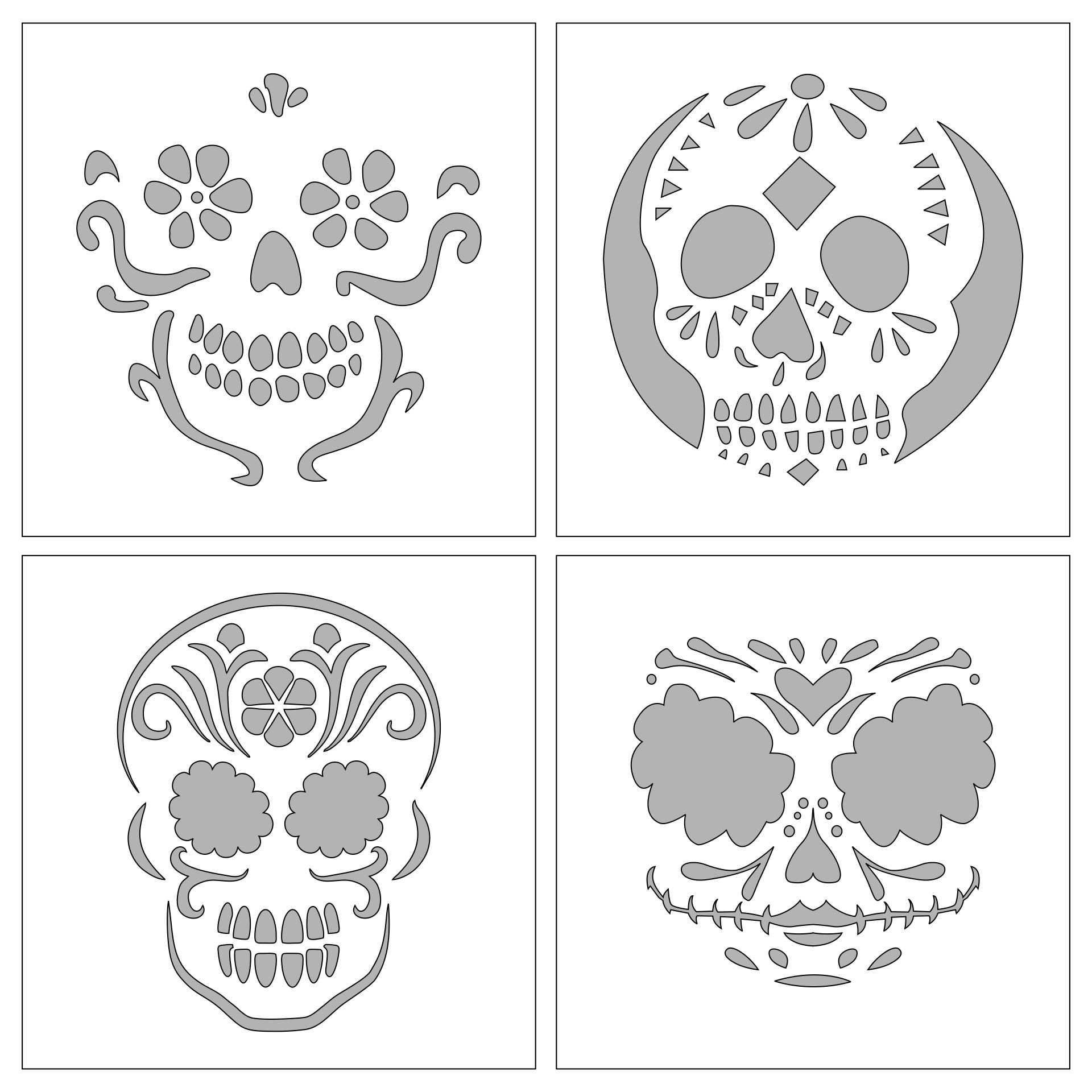 Sugar Skull Pumpkin Stencils Free Printable