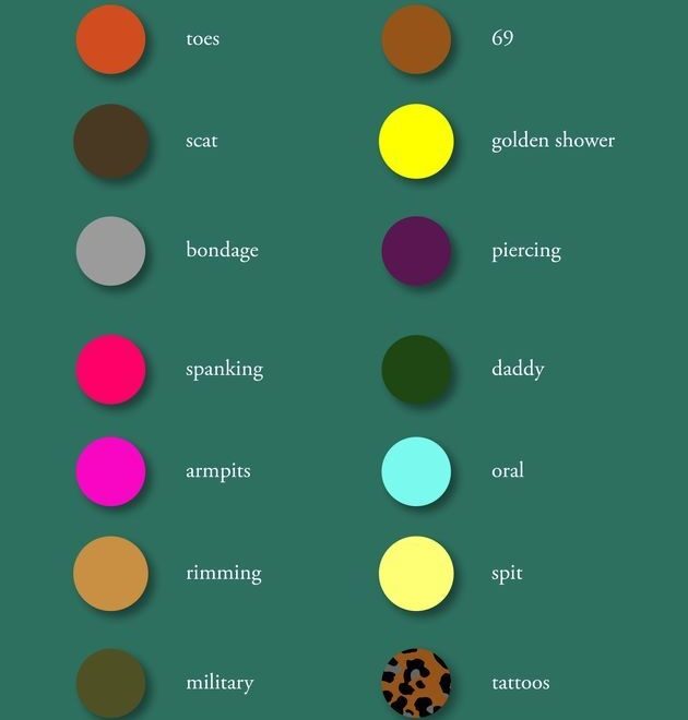 Hanky Code Guide Showing The Colors And Their Preferences Huff Post 2015