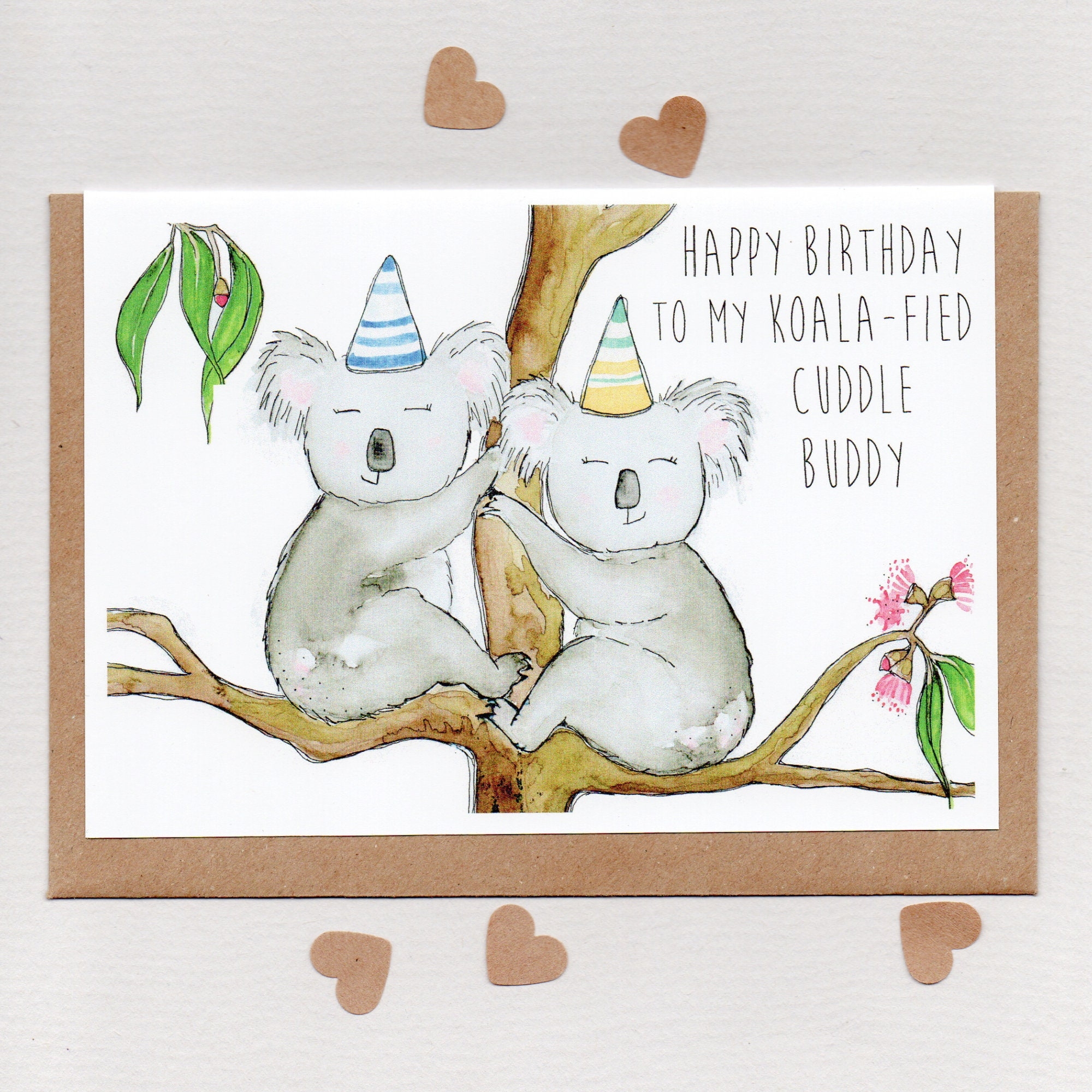 Happy BIRTHDAY To My KOALAFIED Cuddle BUDDY Greeting Card Spouse Birthday Card Wife Husband Adult Birthday Cute Koala Australia Etsy