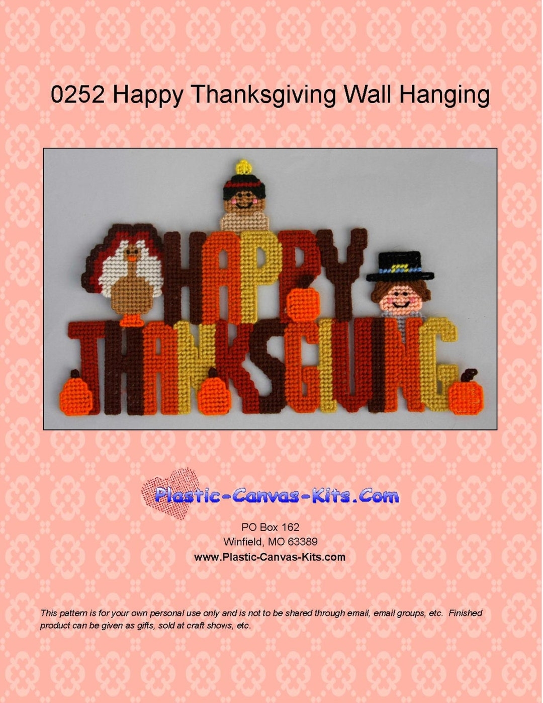 Happy Thanksgiving Sign plastic Canvas Pattern pdf Download Etsy