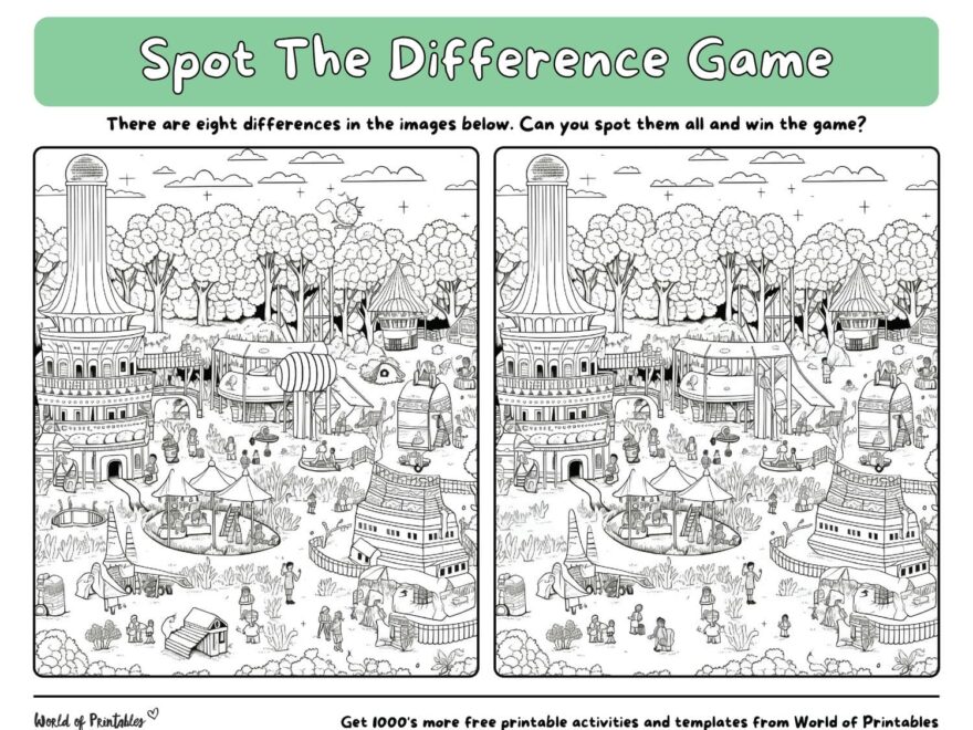Hard Spot The Difference Games World Of Printables