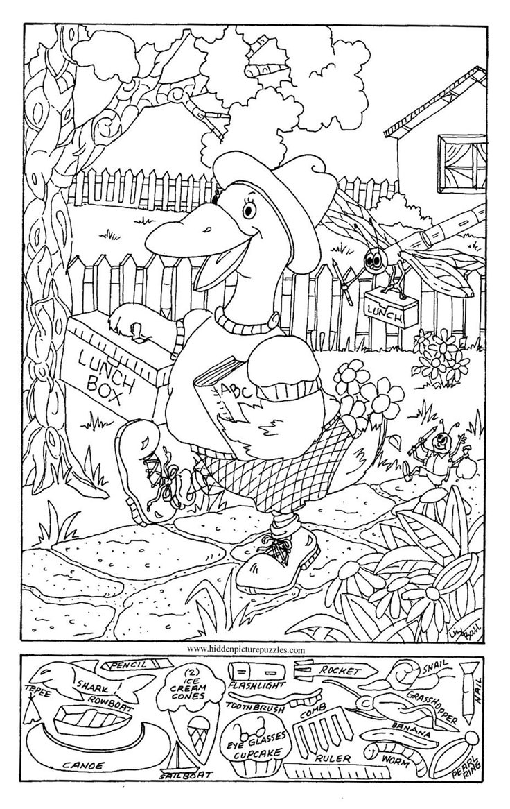 Hidden Pictures Page Print Your Hidden Pictures Duck School Page
