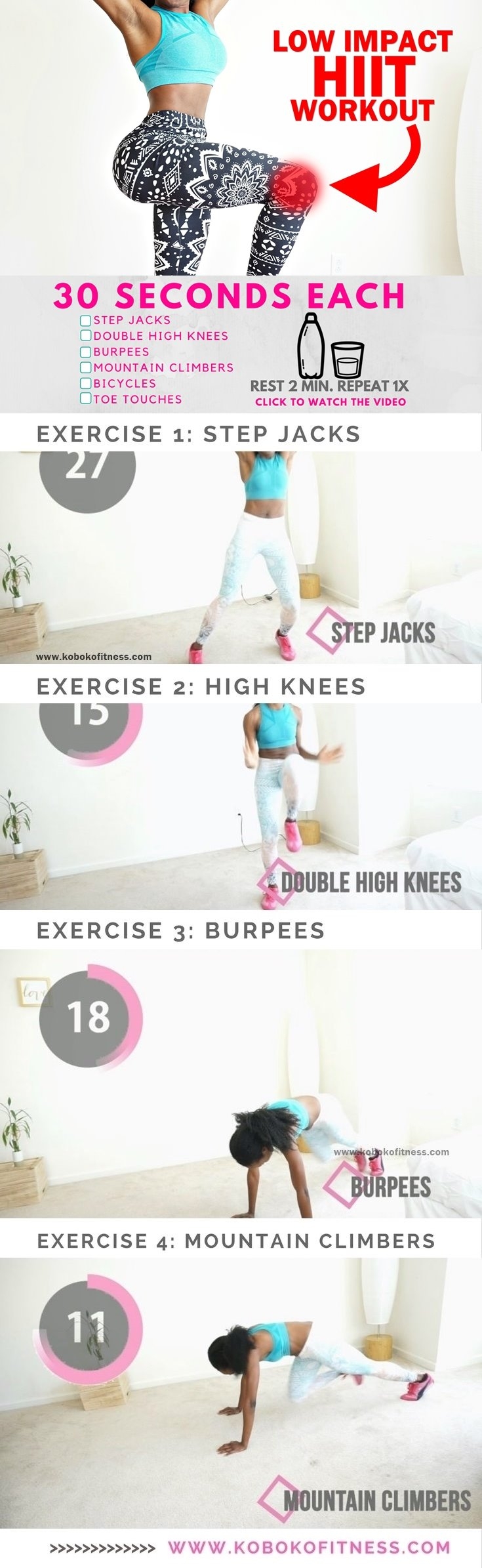 HIIT Workout 10 Minutes Low Impact Full Workout Video