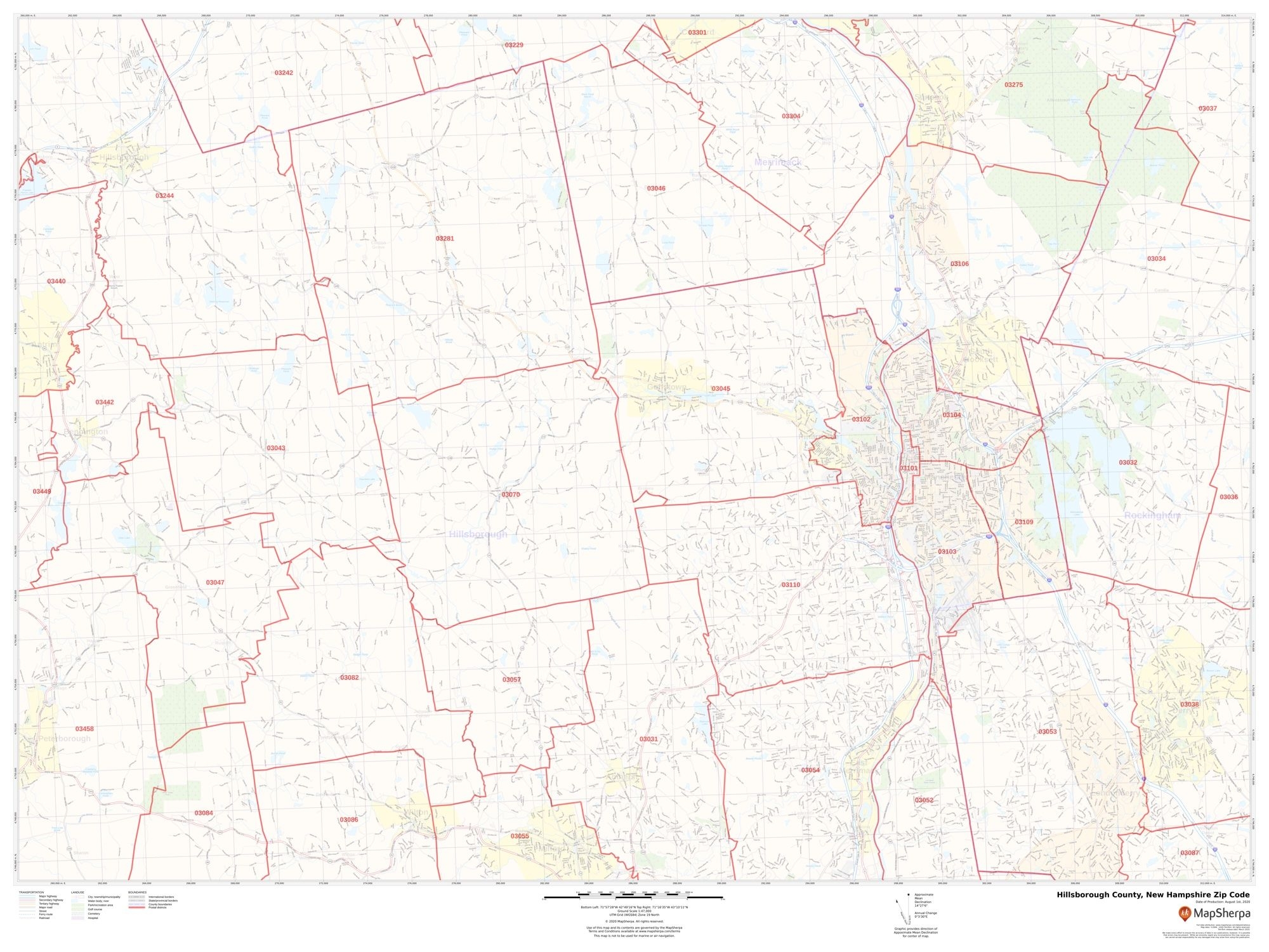Hillsborough County ZIP Code Map Hillsborough County ZIP Codes