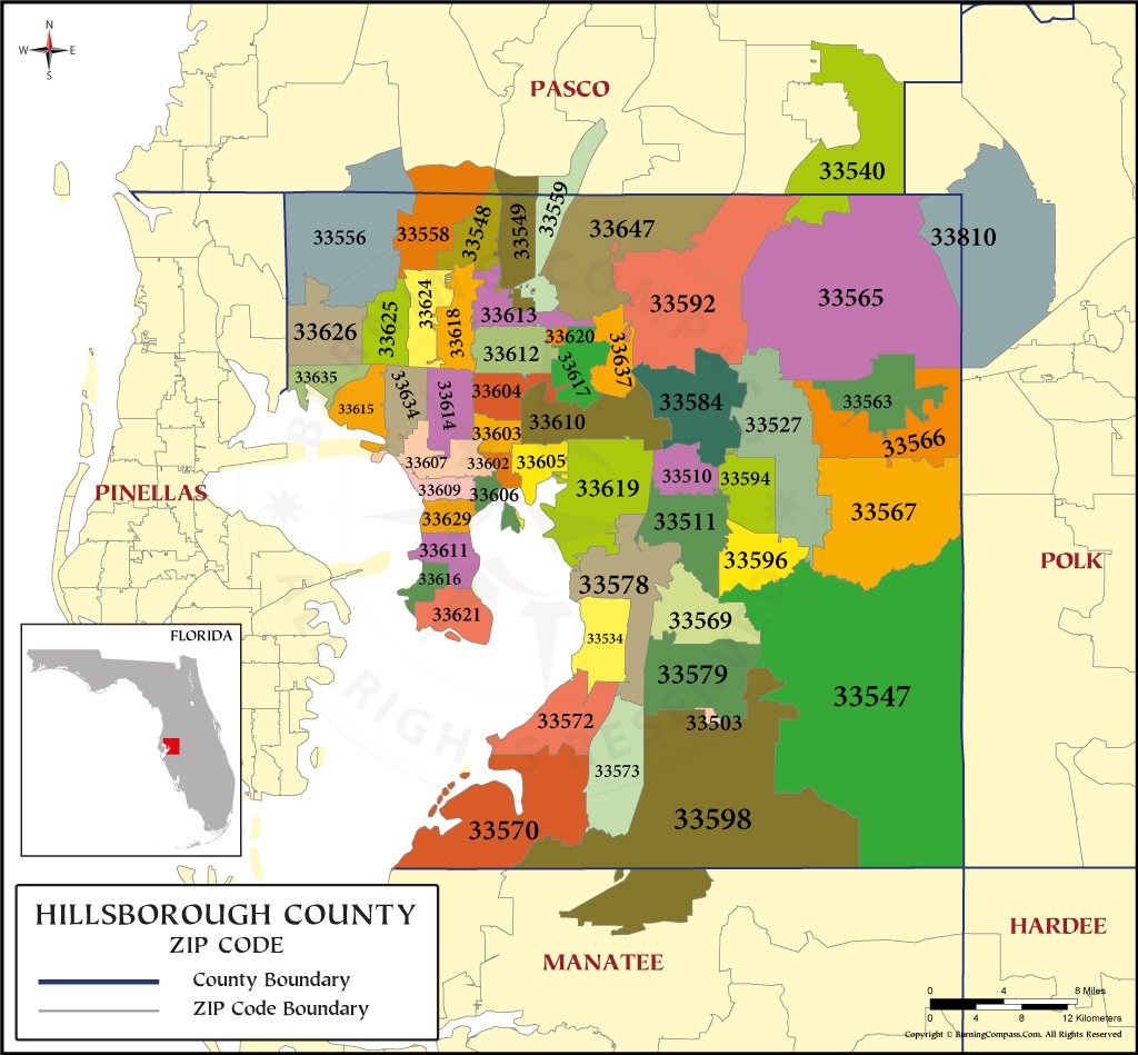 Hillsborough County Zip Code Map