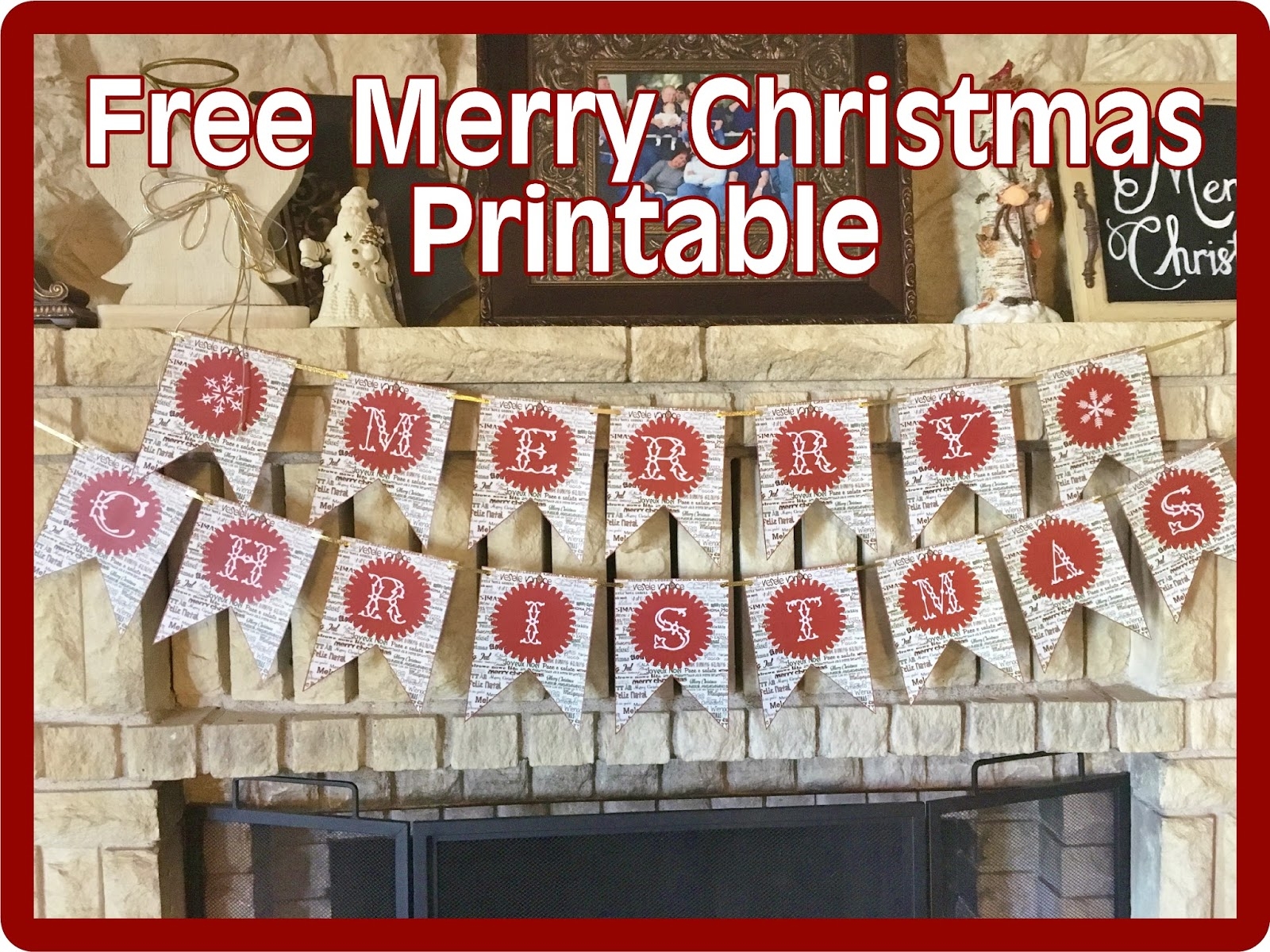 HollysHome Family Life Free Merry Christmas Banner Printable