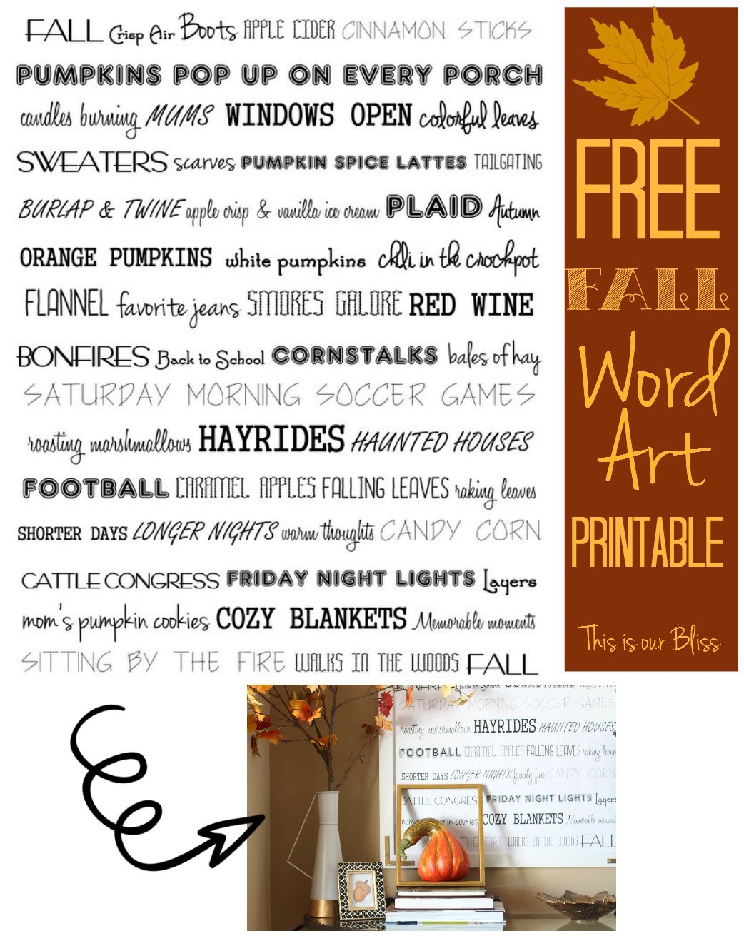 How To DIY Oversized Fall Word Art This Is Our Bliss