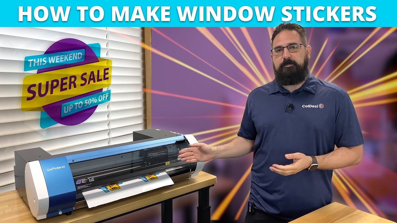 How To Make Window Stickers Roland BN20 Clear Static Cling YouTube