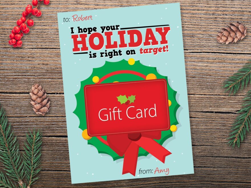 I Hope Your Holiday Is Right On Target Printable Gift Card Holder Thank You Card Instant Download Etsy