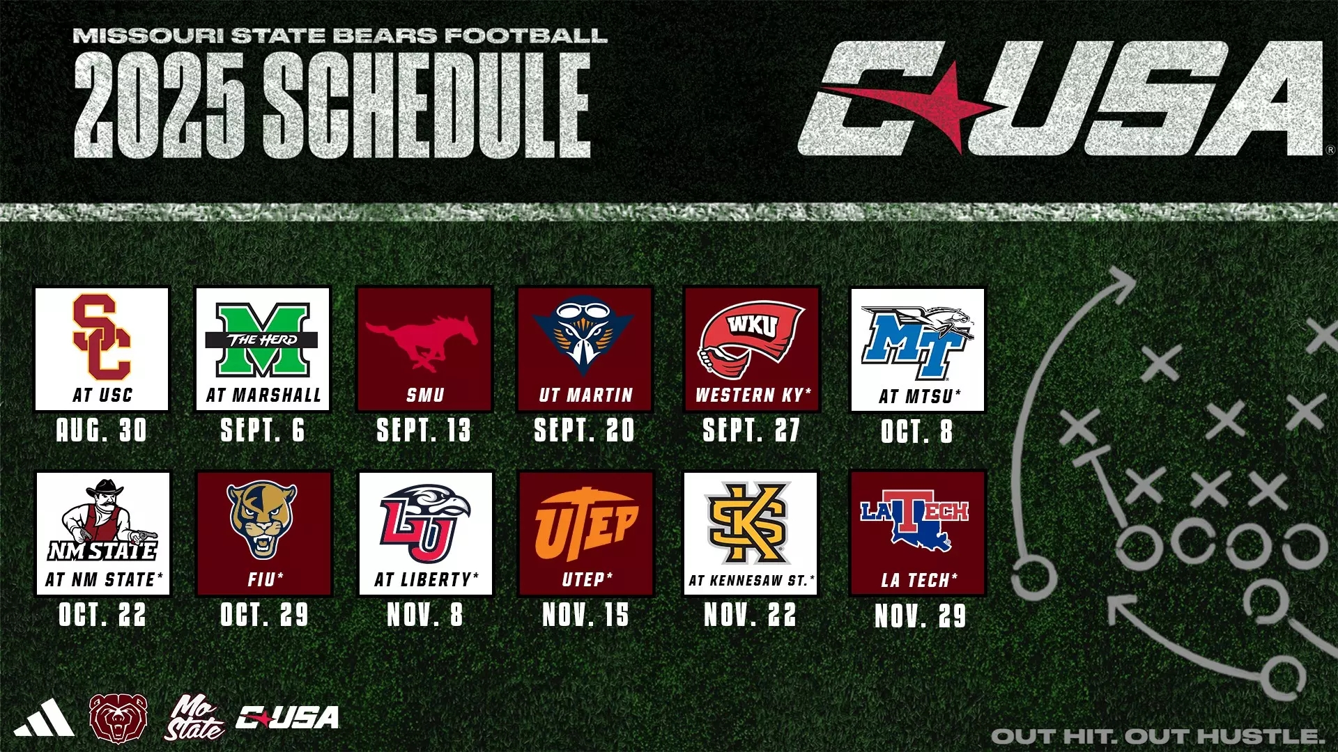 Inaugural CUSA Football Schedule Announced Missouri State