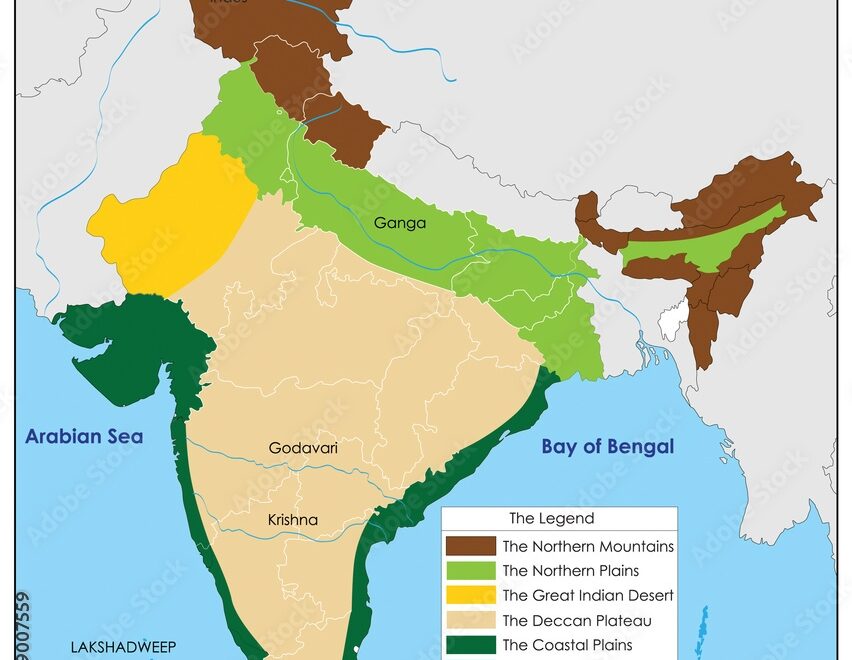 India Map Of Physical Division Stock Illustration Adobe Stock