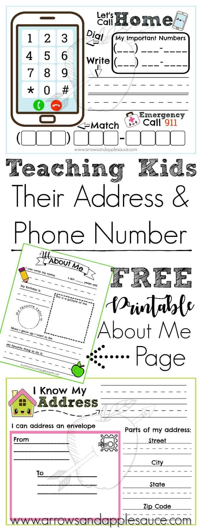 Inkdotpot Dry Erase Practice Worksheet I Know My Address I Know My Phone Number Preschool Kindergarten Laminated Worksheet Homeschool Activities Worksheets Library