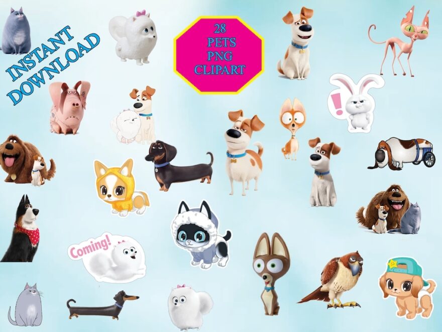 Instant Download The Secret Life Of Pets Clipart The Secret Life Of Pets Party The Secret Life Of Pets Birthday Printable Etsy