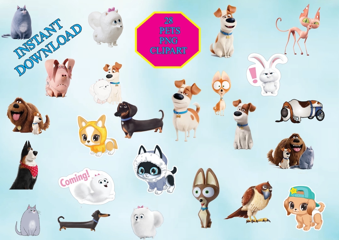 Instant Download The Secret Life Of Pets Clipart The Secret Life Of Pets Party The Secret Life Of Pets Birthday Printable Etsy