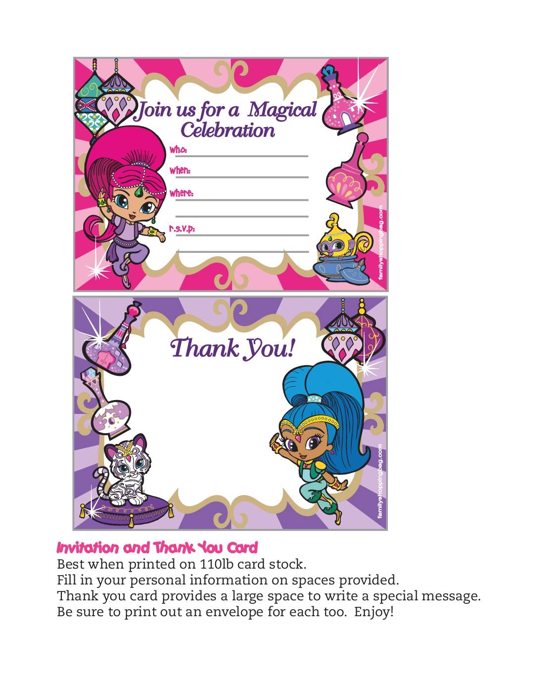 Invitation Shimmer And Shine