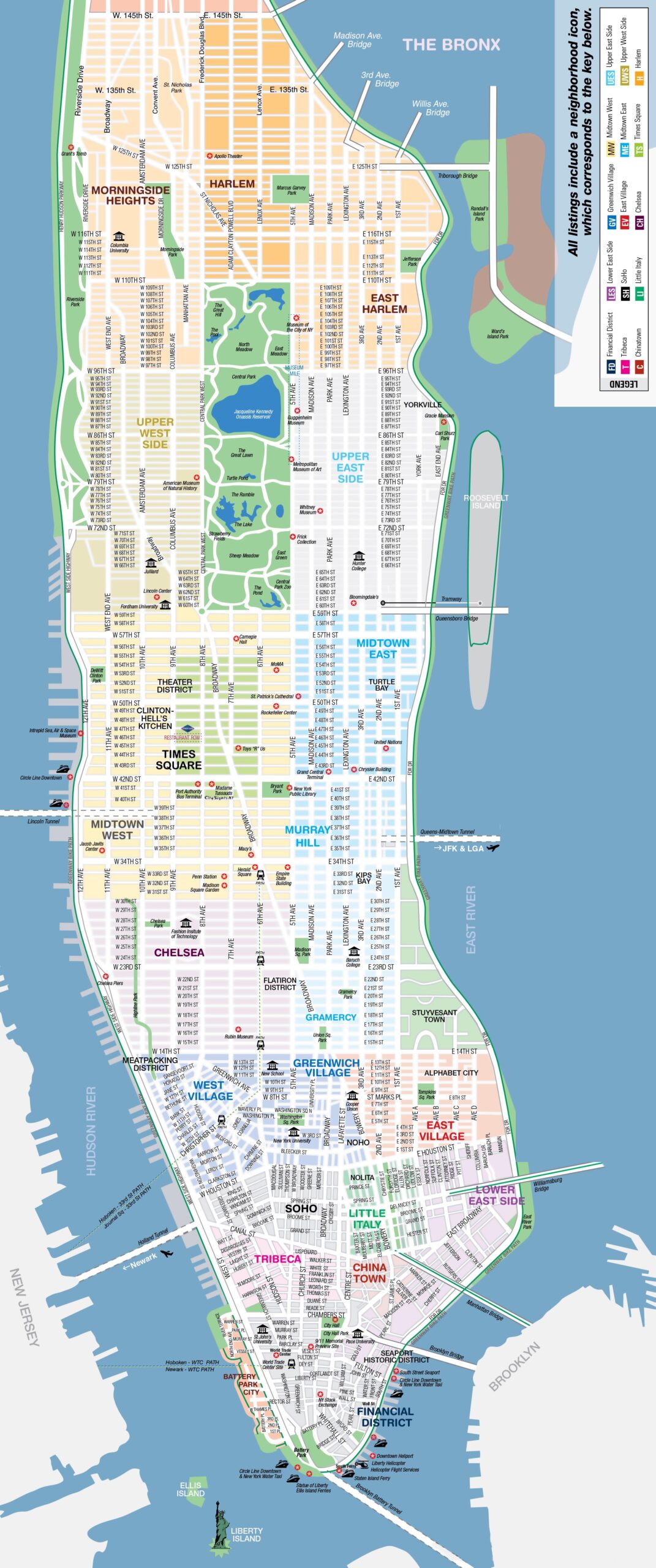 Printable Map Of New York City With Attractions