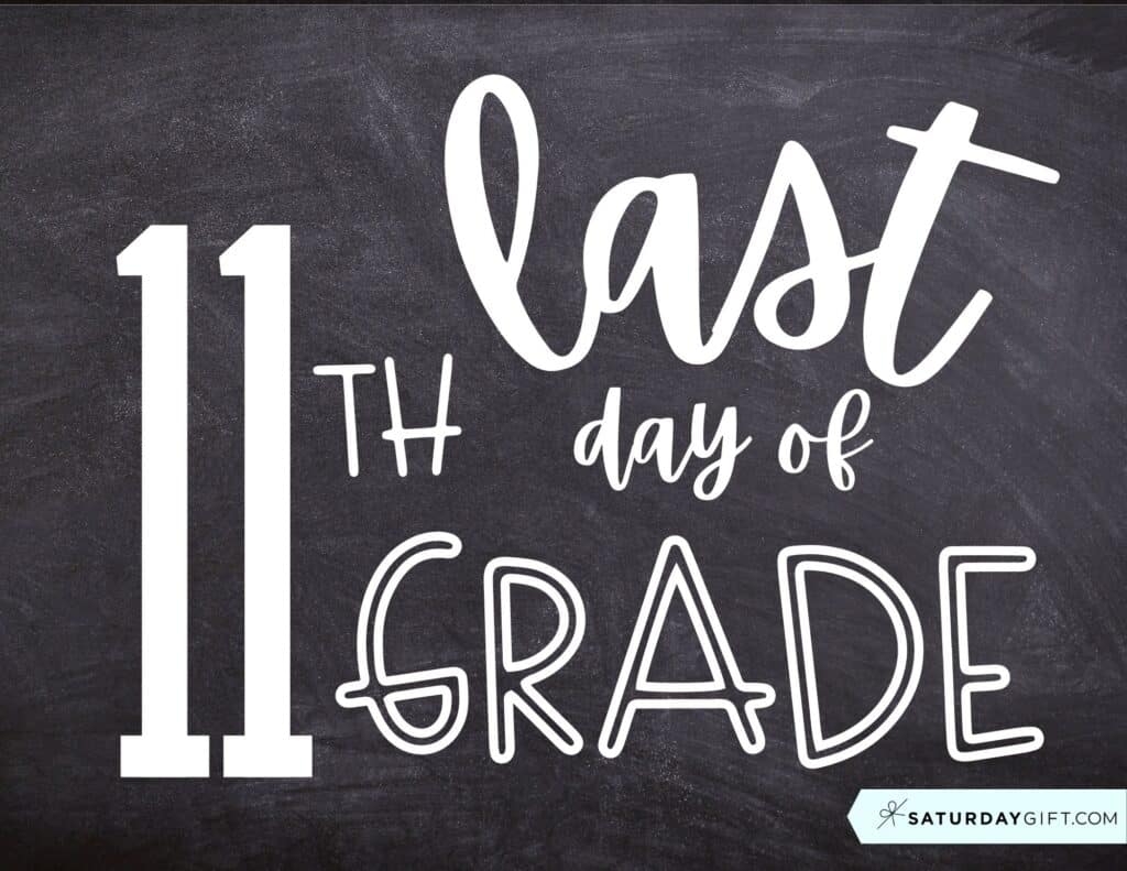 Back To School 11Th Grade Printable Sign