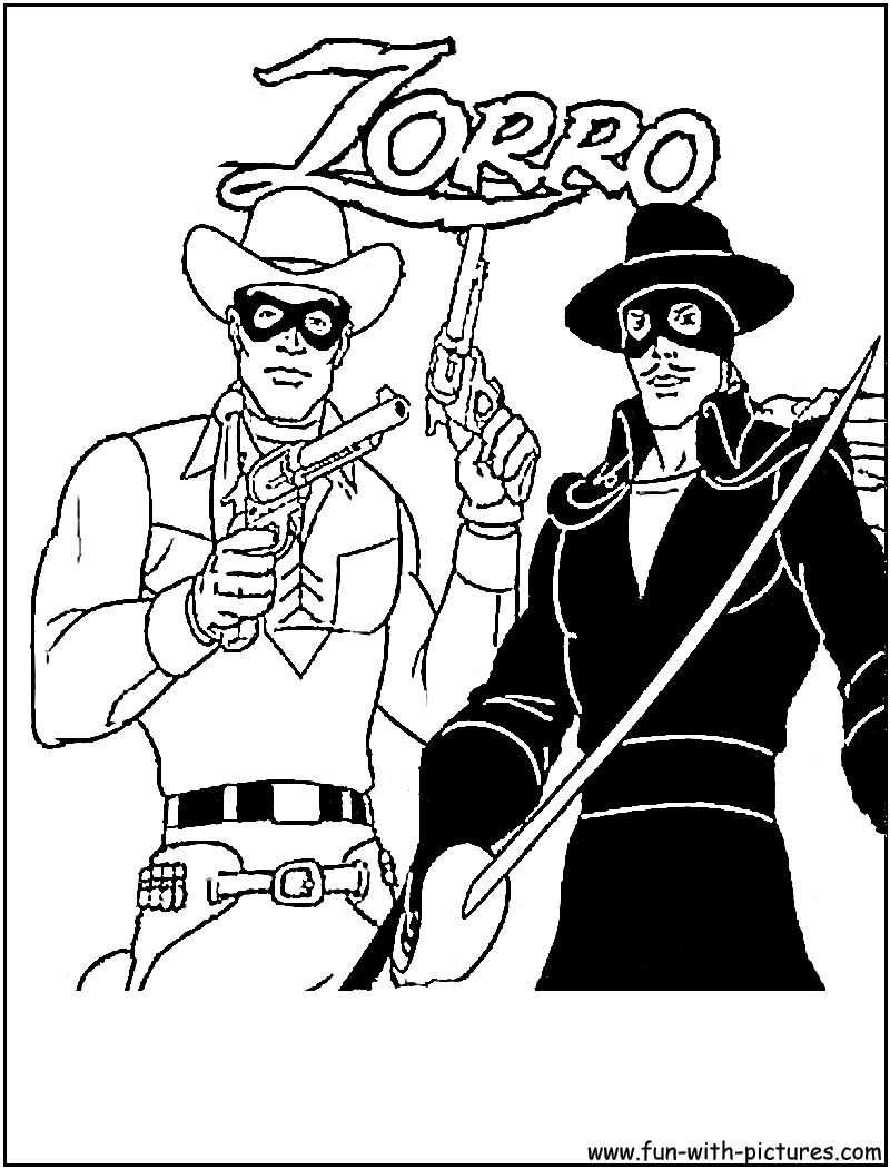 Loneranger Zorro Coloring Page