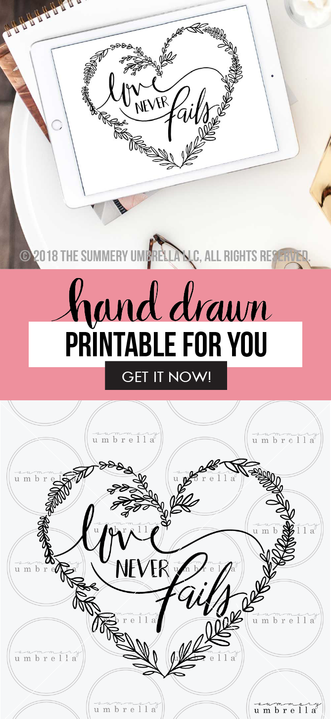 Love Never Fails Printable And SVG 